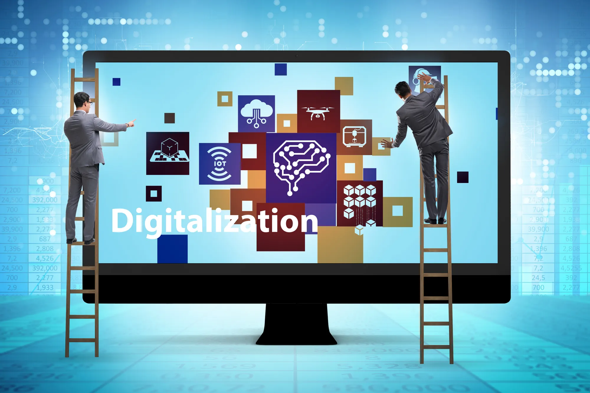 Personas colaborando en servicios digitales